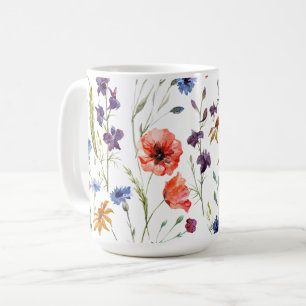 Gepresste Blumen Boho Wildblume Cottagecore Natur Kaffeetasse