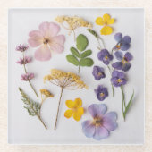 Gepresste Blumen Glasuntersetzer (Vorderseite)