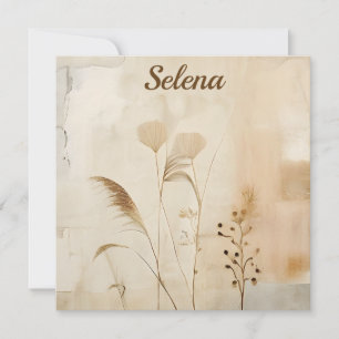 Gepresste Blumen und Gras Mitteilungskarte