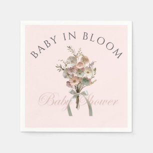 Gepresste Wildblumen-Baby-in-Bloom-Boho-Baby-Party Serviette
