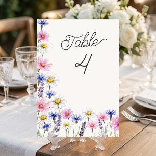 Gepresste Wildblumen-Botanik-Hochzeitstisch-Nummer Einladung