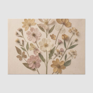 Gepresste Wildblumen Botanisches Bouquet Vintage Seidenpapier