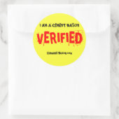 Geprüft Runder Aufkleber (Tasche)