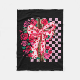 Geprüfte Florale Kreuz Kokette Schleife Jesus Vale Fleecedecke