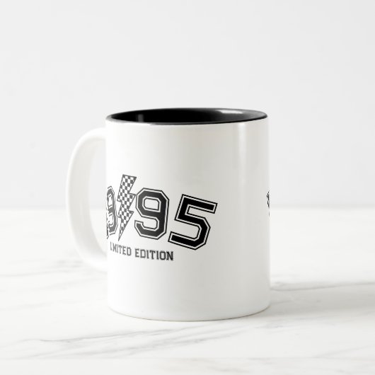 Geprüfter Leuchtstift Geburtsjahr Zweifarbige Tasse (Vorderseite Links)