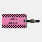 Geprüfter rosa Monogramm-Gepäckträger Gepäckanhänger (Rückseite horizontal)