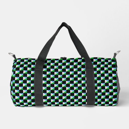 Geprüftes Djibouti-Flag-Muster Duffle Bag (Vorderseite)