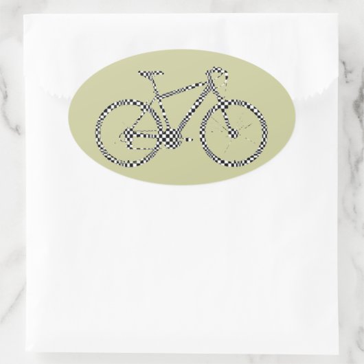 Geprüftes Fahrrad Ovaler Aufkleber (Tasche)