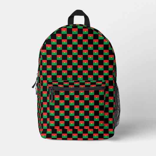 Geprüftes Muster der Burkina Faso-Flagge Bedruckter Rucksack (Vorderseite)