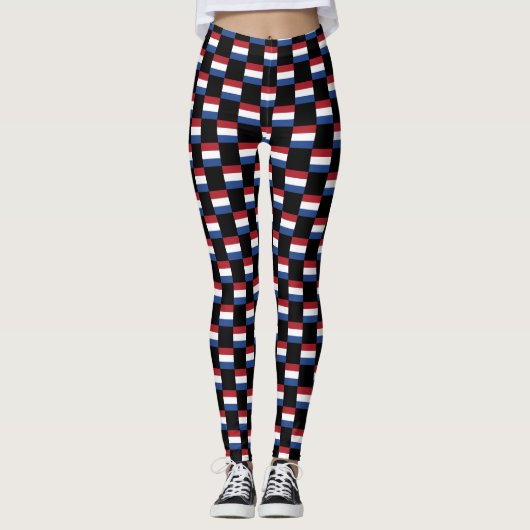 Geprüftes niederländisches Flaggenmuster Leggings (Vorderseite)