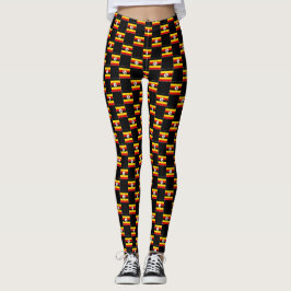 Geprüftes Uganda-Flag-Muster Leggings
