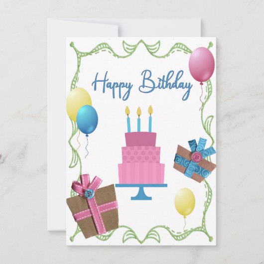 Gepuchte Geburtskarte Feiertagskarte (Vorderseite)