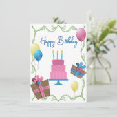 Gepuchte Geburtskarte Feiertagskarte (Stehend Vorderseite)