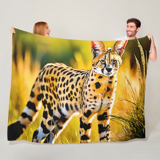 Gepunktet African Savannah Serval Cat Fleecedecke (Beispiel)