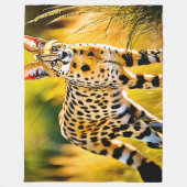 Gepunktet African Savannah Serval Cat Fleecedecke (Vorderseite)