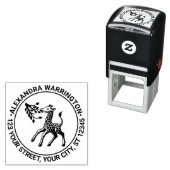 Gepunktet Baby Giraffe Eating Leaf Name Ret Adress Permastempel (Beispiel)