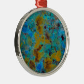 Gepunktet Blue Chrysocolla Jasper Ornament Aus Metall (Rechts)