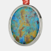 Gepunktet Blue Chrysocolla Jasper Ornament Aus Metall (Links)