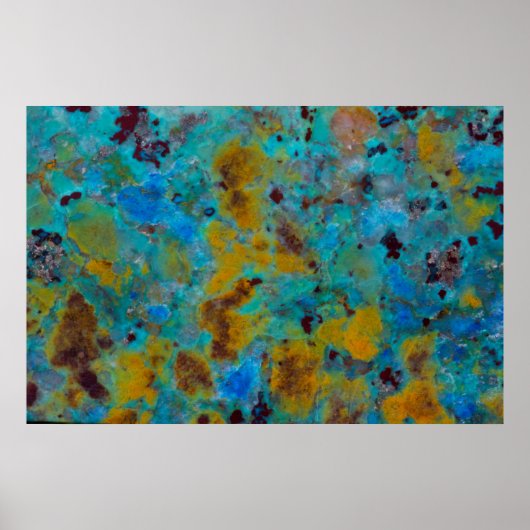 Gepunktet Blue Chrysocolla Jasper Poster (Vorne)