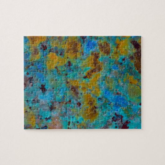 Gepunktet Blue Chrysocolla Jasper Puzzle (Horizontal)