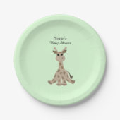 Gepunktet Brown Giraffe Babydusche Pappteller (Vorderseite)
