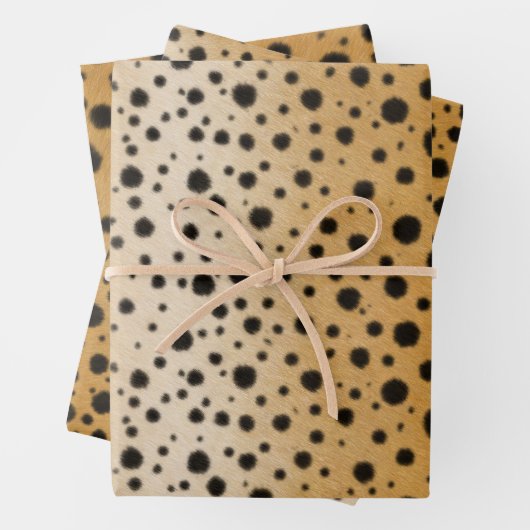 Gepunktet Cheetah Fur Schönes Tierblatt Geschenkpapier Set (Beispiel)