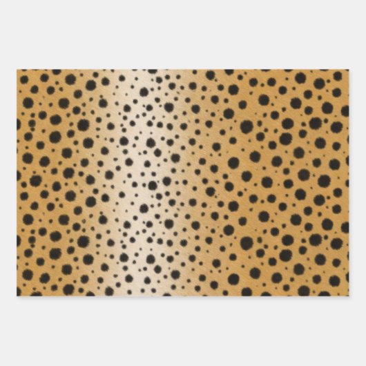 Gepunktet Cheetah Fur Schönes Tierblatt Geschenkpapier Set (Vorderseite)