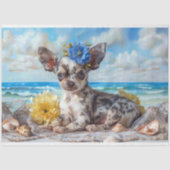 Gepunktet Chihuahua Beach Bliss Decoupage Seidenpapier (Vorderseite)