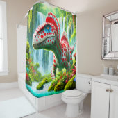 Gepunktet Dinosaurier Duschvorhang (Beispiel)