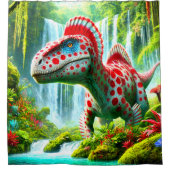 Gepunktet Dinosaurier Duschvorhang (Vorderseite)