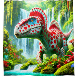 Gepunktet Dinosaurier Duschvorhang
