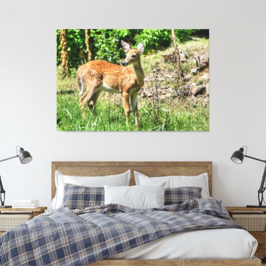 Gepunktet Fawn Leinwanddruck (Insitu (Schlafzimmer))