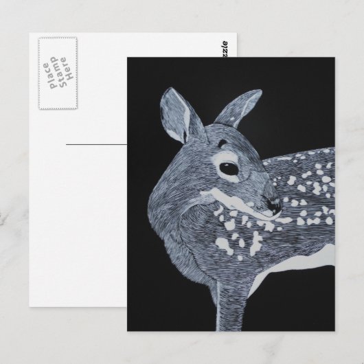 Gepunktet Fawn Postkarte (Vorne/Hinten)