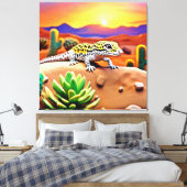 Gepunktet Gecko WüstenSunset Leinwanddruck (Insitu (Schlafzimmer))