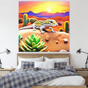 Gepunktet Gecko WüstenSunset Leinwanddruck