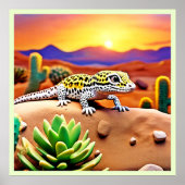 Gepunktet Gecko WüstenSunset Poster (Vorne)