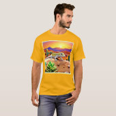Gepunktet Gecko WüstenSunset T-Shirt (Vorne ganz)