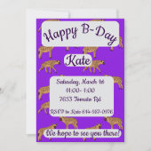 Gepunktet Hyenas Happy Birthday Einladung (Vorderseite)