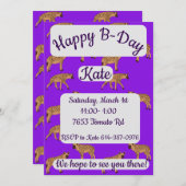 Gepunktet Hyenas Happy Birthday Einladung (Vorne/Hinten)