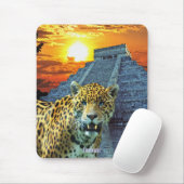 Gepunktet Jaguar & Chichen Itza Temple & Sunset Mousepad (Mit Mouse)