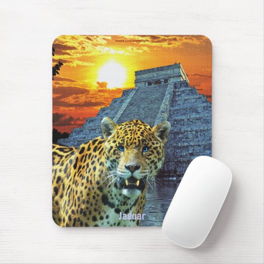 Gepunktet Jaguar & Chichen Itza Temple & Sunset Mousepad (Mit Mouse)
