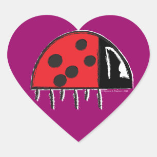 "Gepunktet" Ladybug Heart Sticker