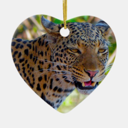 Gepunktet Leopard Keramik Ornament (Vorne)