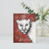 Gepunktet Leopard sagt: Hey Postcard Postkarte (Stehend Vorderseite)