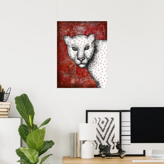 Gepunktet Leopard sagt: Hey Poster Wall Art (Heimbüro)