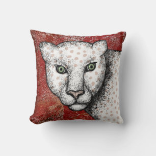 Gepunktet Leopard sagt: Hey Throw Kissen