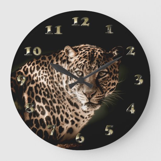Gepunktet Leopard Starring Große Wanduhr (Vorderseite)