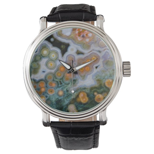 Gepunktet Ocean Jasper Armbanduhr (Vorderseite)