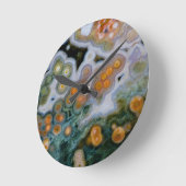 Gepunktet Ocean Jasper Runde Wanduhr (Winkel)