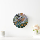 Gepunktet Ocean Jasper Runde Wanduhr (Zuhause)